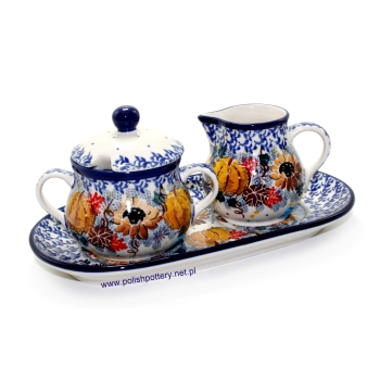 Cukiernica 0,2L+ mlecznik + tacka dek. U4741X Dynie